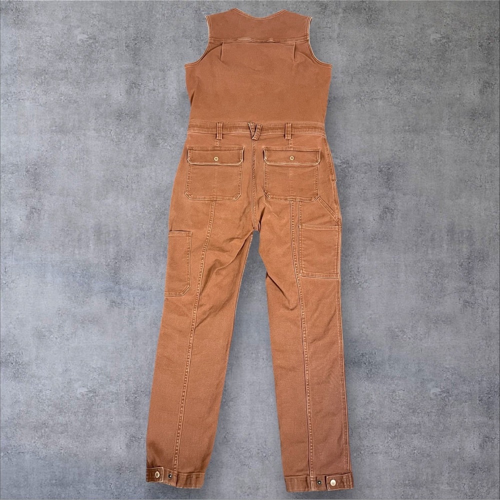 Duluth Trading Co Canvas Jumpsuit Womens 10 Rust Brown Sleeveless Workwear - Picture 5 of 8